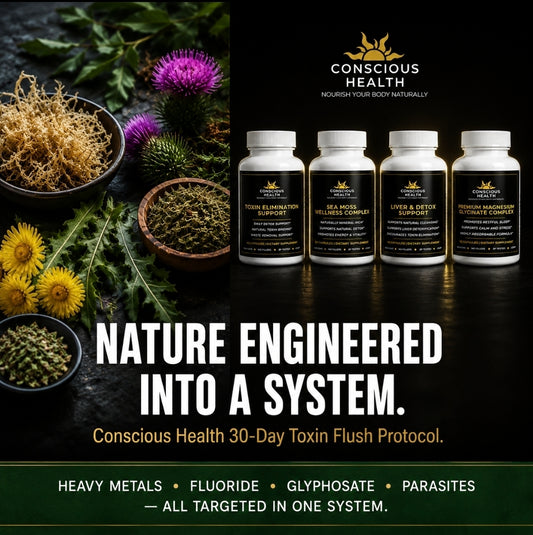 The Conscious Health Total Body Detoxification System™ — (4-Bottle Kit + 3 Expert Guides + Private Health Chat)