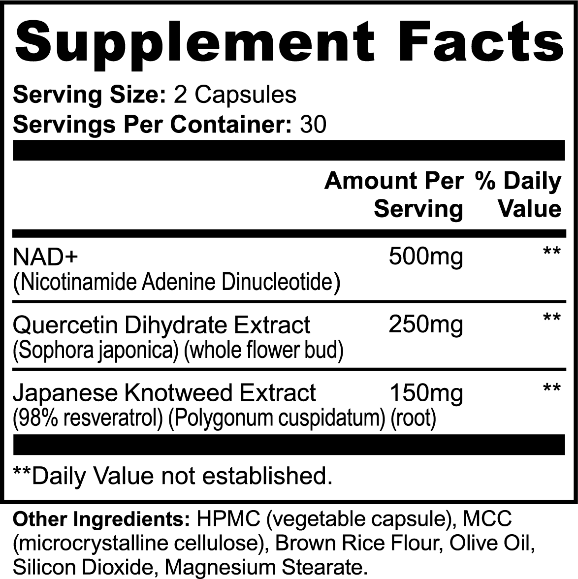NAD+, Quercetin & Resveratrol Complex