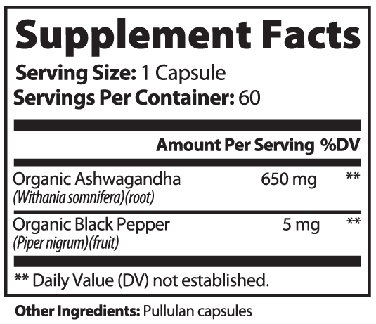 Organic Ashwagandha Enhanced Complex