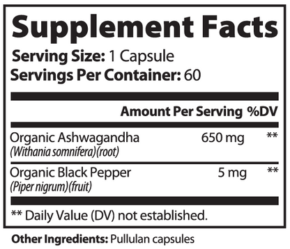 Organic Ashwagandha Enhanced Complex