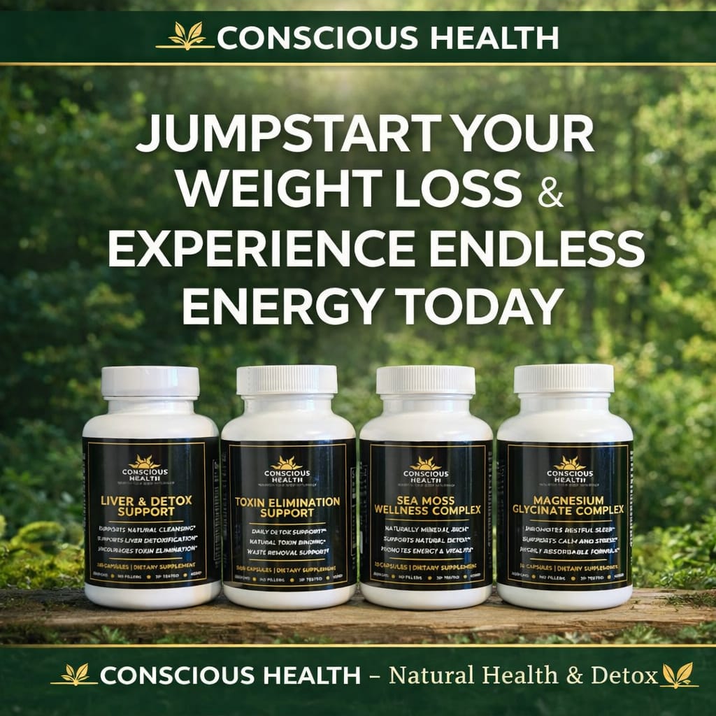 The Conscious Health Total Body Detoxification System™ — (4-Bottle Kit + 3 Expert Guides + Private Health Chat)