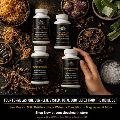 The Conscious Health Total Body Detoxification System™ — (4-Bottle Kit + 3 Expert Guides + Private Health Chat)